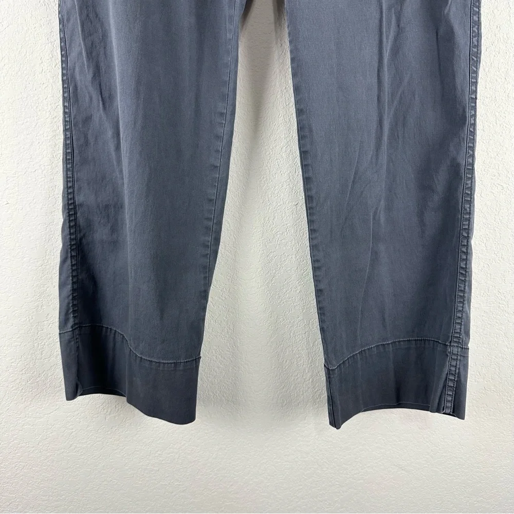 Faherty Gray Cropped Wide Leg Every Day Cotton Pants Size Large